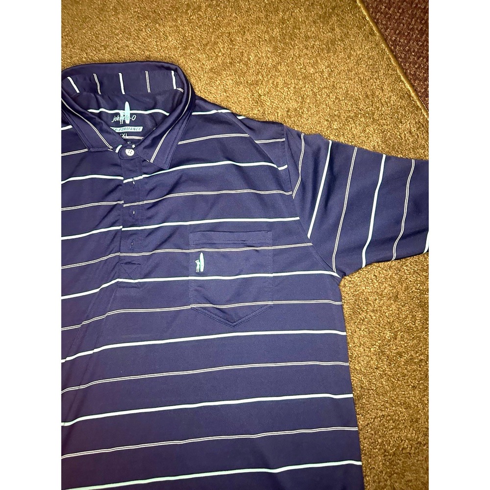 Johnnie-O Prep-Formance Polo Shirt Men's XXL Navy Striped Golf Performance